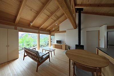 用水路沿いの平屋